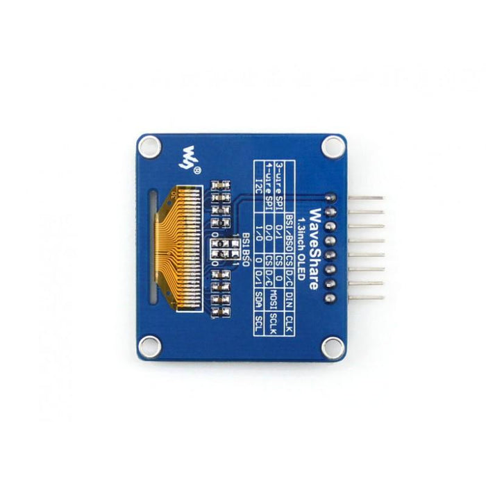 SH1106 1.3 inch 128x64p OLED SPI and I2C Interfaces Horizontal Curved Pi Header