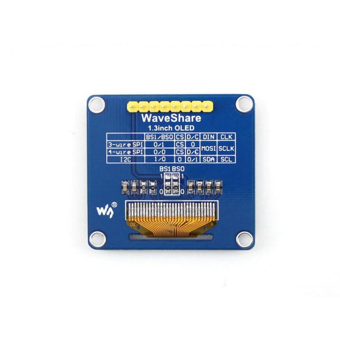SH1106 1.3 inch 128x64p OLED SPI and I2C Interfaces Straight Vertical Pi Header